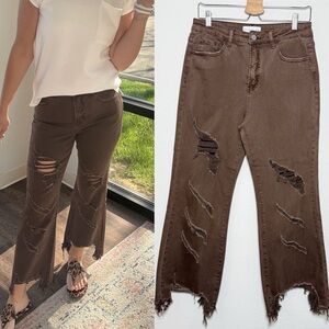 Blakeley Distressed Mocha Brown Jeans